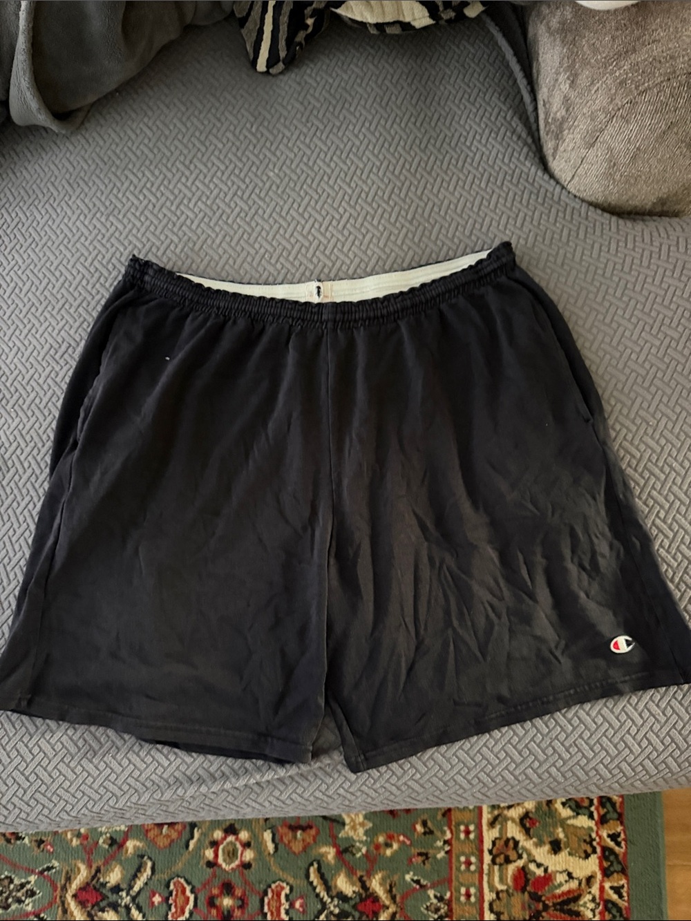 Champion Black Men’s Athletic Shorts with Logo